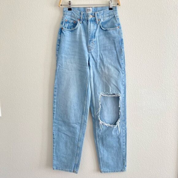 Urban Outfitters BDG High Rise Baggy Jeans Light Wash Destroyed Size 25 - Picture 2 of 15